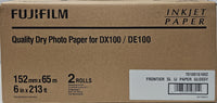 Fuji DryLab Paper for Frontier-S DX100 Printer 6x213 Roll Glossy, 2-Pack