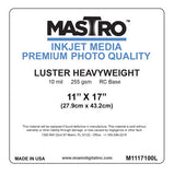 MASTRO 11x17 Cut Sheet Paper Lustre 100 per box 255 gsm