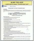 Neenah TECHNI-PRINT EZP 11" x 17" 100 Sheets - Laser Heat Transfer Paper For Light Fabrics For Laser Printers, CLC Machines & Offset Printers