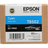Epson T8502 Cyan UltraChrome HD Ink Cartridge (80 ml)