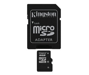 Kingston 16GB UHS-I microSDHC Memory Card with SD Adapter (Class 10)