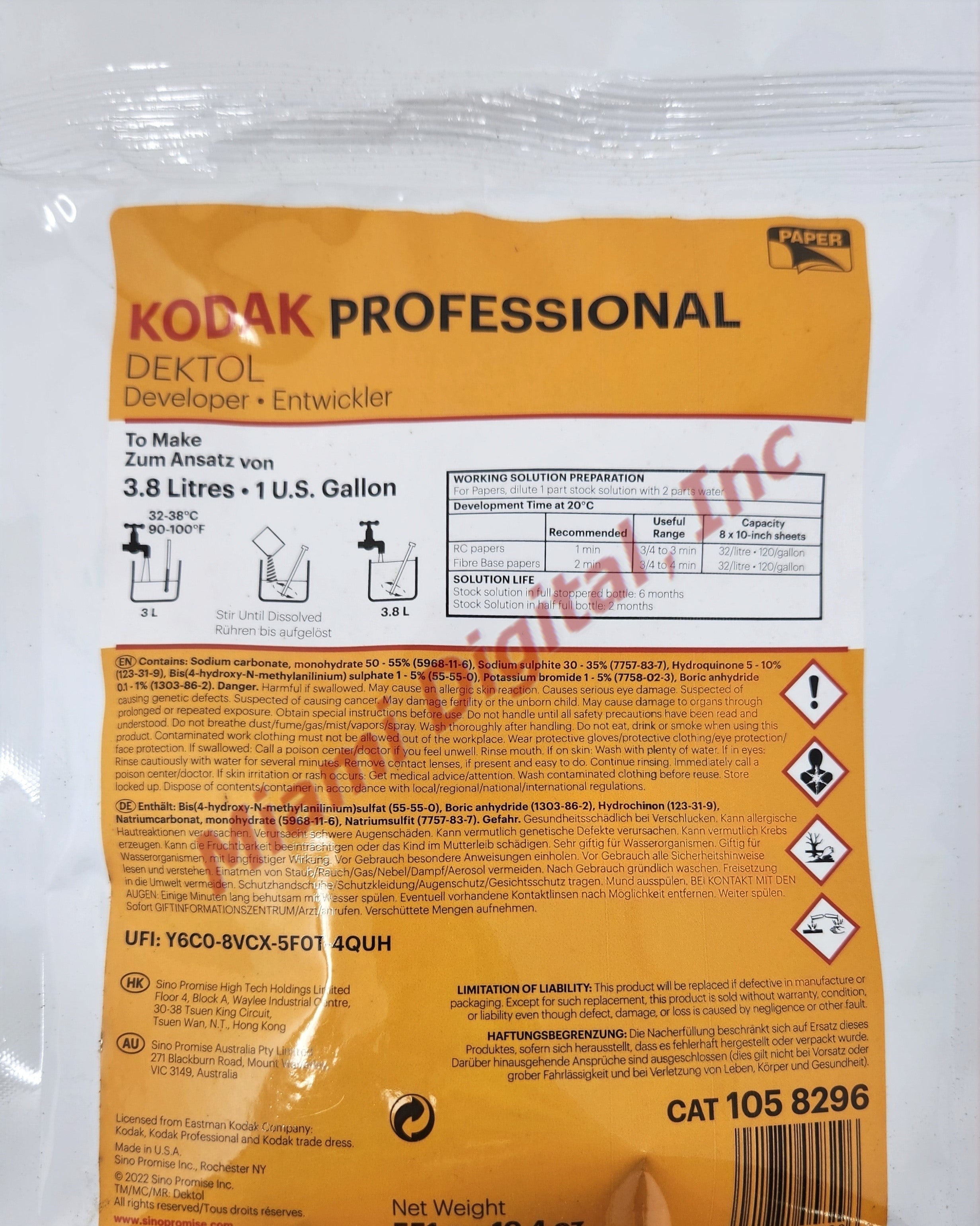 Black And White Film Developing Kit Kodak Dektol Black & White Paper ...