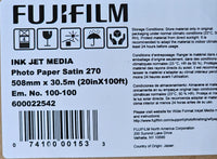 FUJIFILM Injkjet Photo Paper Satin 270 20x100'