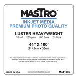 MASTRO 44"x100' Inkjet Roll Luster 255 gsm