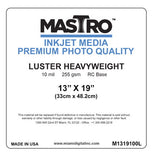 MASTRO 13x19 Cut Sheet Paper 100 per box 255 gsm