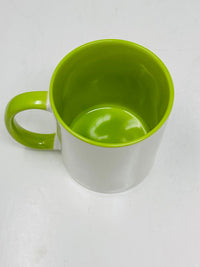 Sublimation Ceramic Mugs 11oz Grade AAA 36/Box Inner & Handle Green
