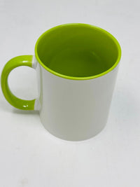 Sublimation Ceramic Mugs 11oz Grade AAA 36/Box Inner & Handle Green