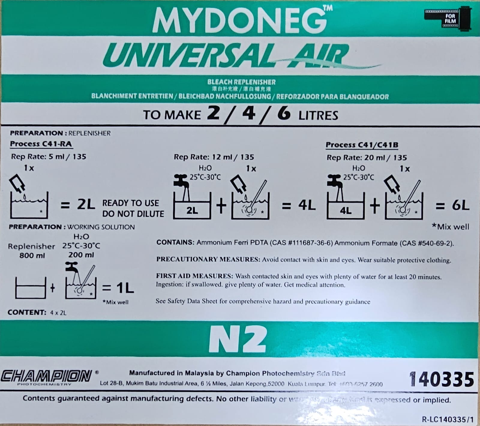 Champion 140335 Mydoneg Universal Air Bleach (4x2L) (N2) – Miami