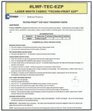 Neenah Techni Print EZP Laser Light Heat Transfer Paper, 11 X 17, 100 Sheets, For Light Fabrics, USA Made