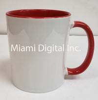 Sublimation Ceramic Mugs 11oz Grade AAA 36/Box Inner & Handle Red