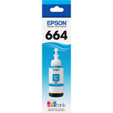 Epson T664 Cyan T664220 Ink Bottle (70mL)
