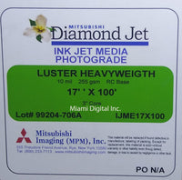 MITSUBISHI 17"x100' Inkjet PhotoLuster 250 gsm