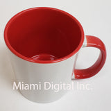 Sublimation Ceramic Mugs 11oz Grade AAA 36/Box Inner & Handle Red